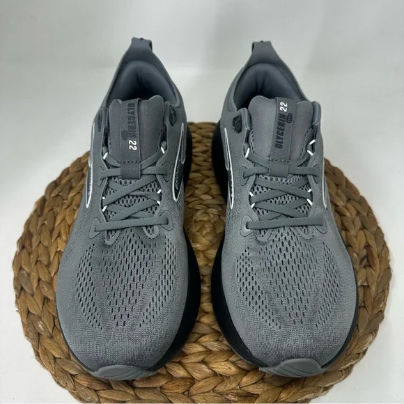 BROOKS Glycerin 22 Running Shoes Primer Gray Ebony Bluewash Size 11 WIDE Men's